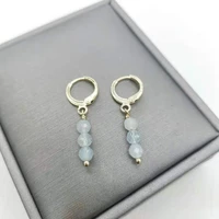 aquamarine simple earrings faceted natural dainty delicate 14k gold filled 11mm hoops 2020 trend drop dangle classic earrings