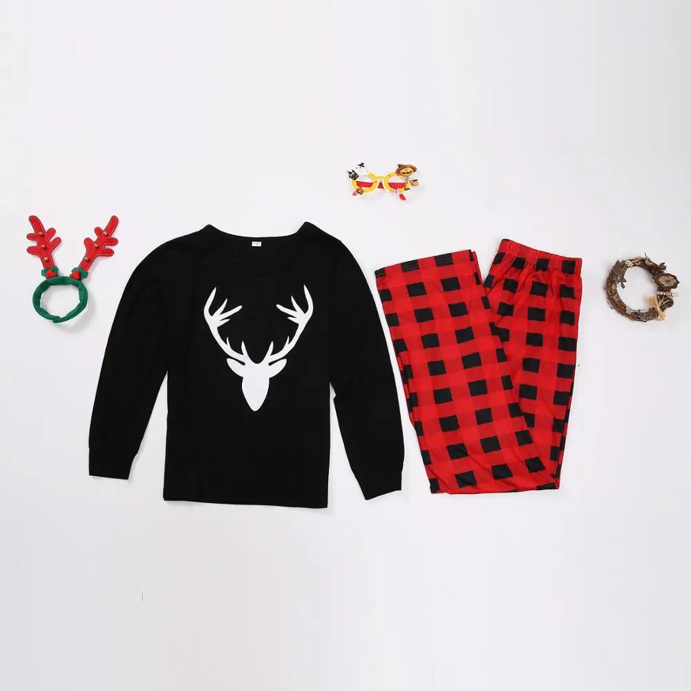 2020 осень зима Familie Bijpassende Kleding Pyjama Pak Kerst Kostuum наряд Look Moeder En Dochter | Мать и ребенок