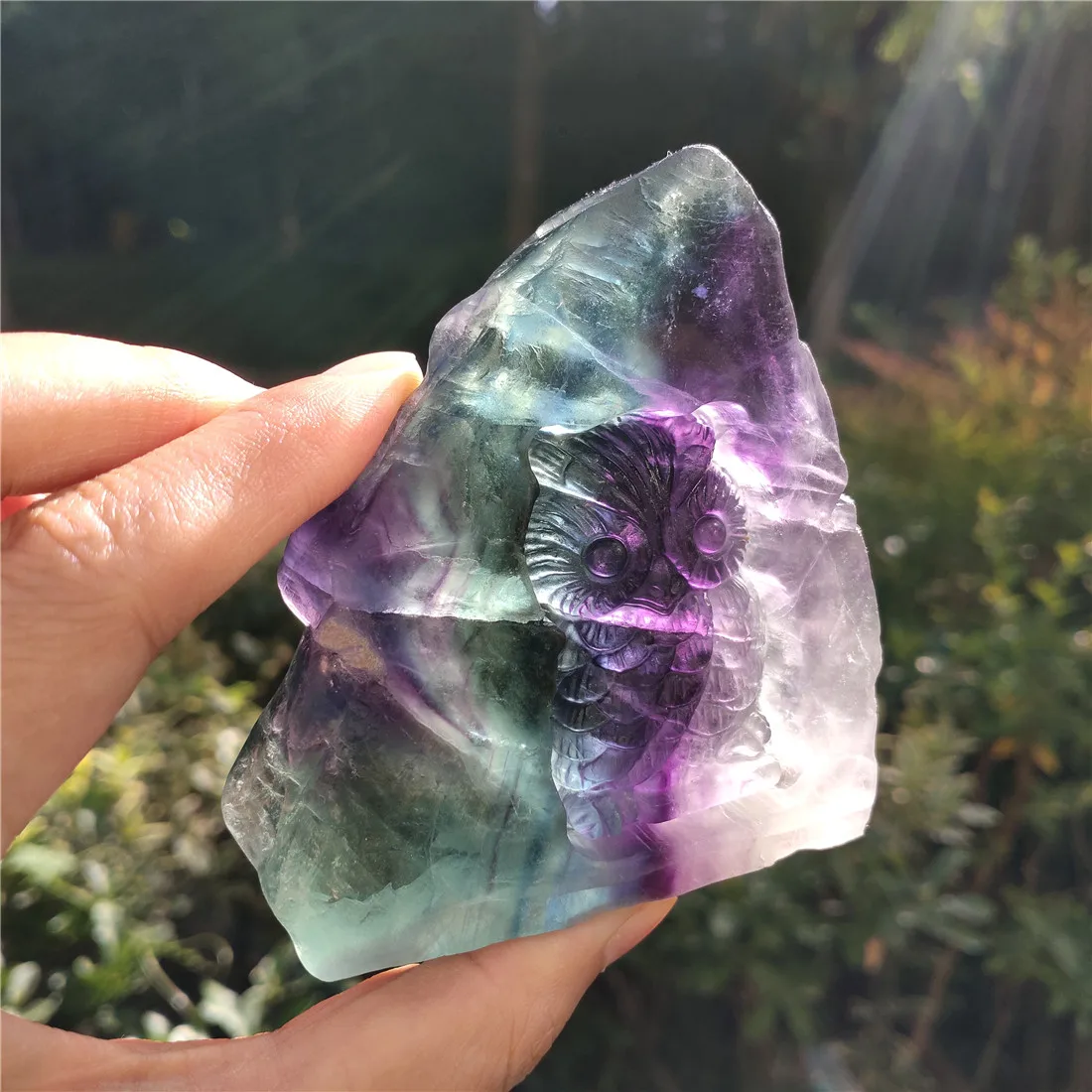Камень Сова из флюорита кристаллы камень натуральный естественное исцеление