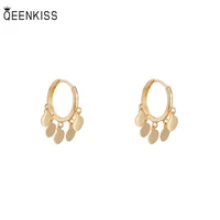 qeenkiss eg7272 fine jewelry wholesale fashion woman birthday wedding gift circle sequin 925 sterling silver needle drop earring