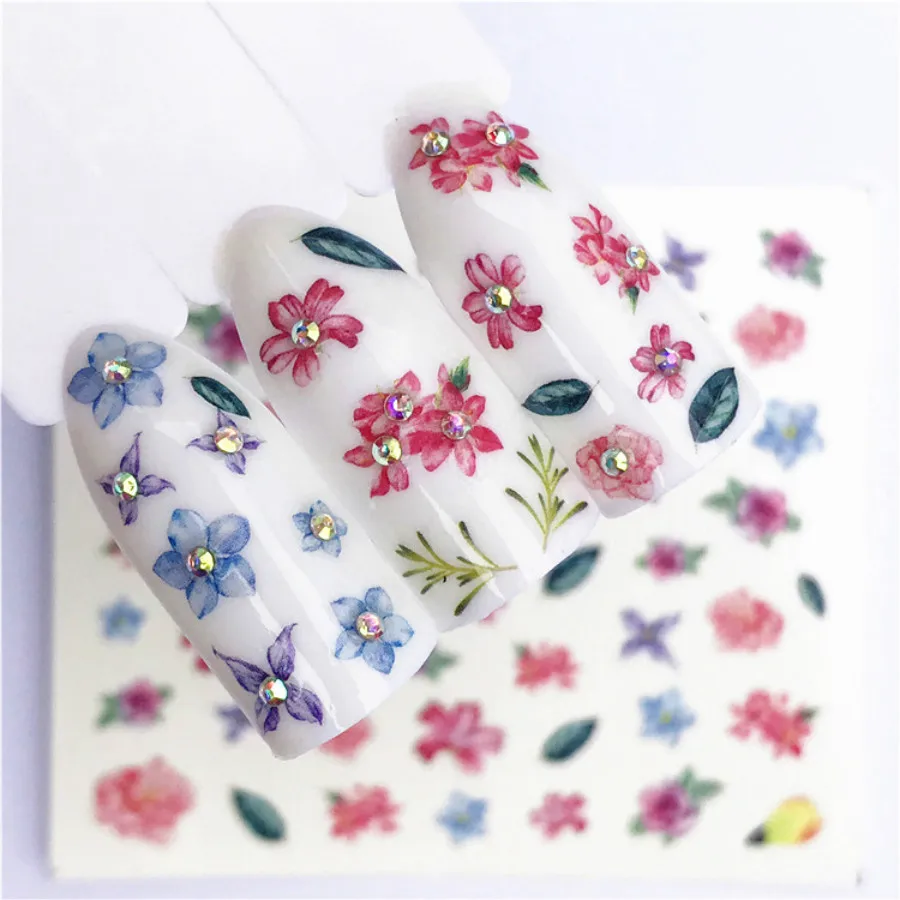 11 DIY Розовые цветы акриловая пудра для ногтей Гель-лак украшения хрустальный