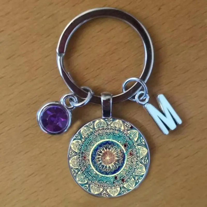 A Z в винтажном стиле стеклянный купол ожерелье буддийские чакра стекло