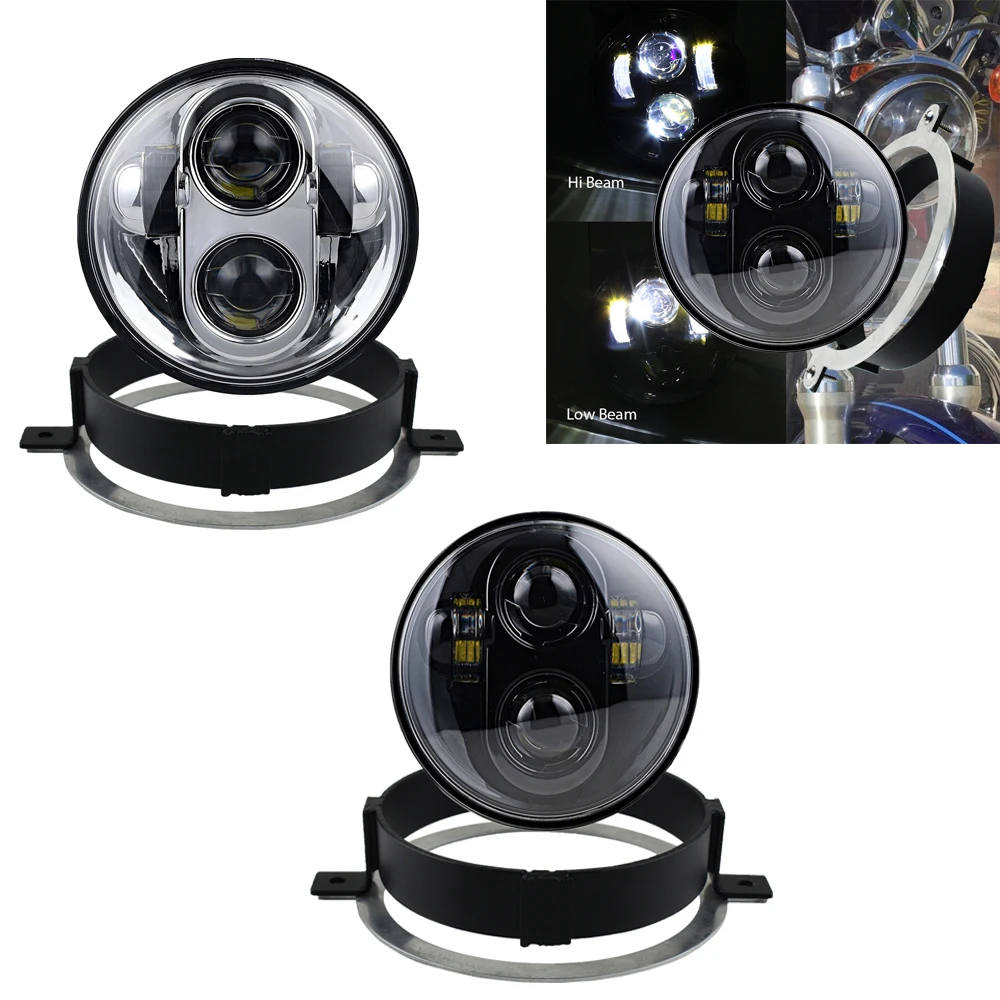 Черная мотоциклетная светодиодная фара 5 75 дюйма для Honda VTX 1300 1800 3/4 комплект