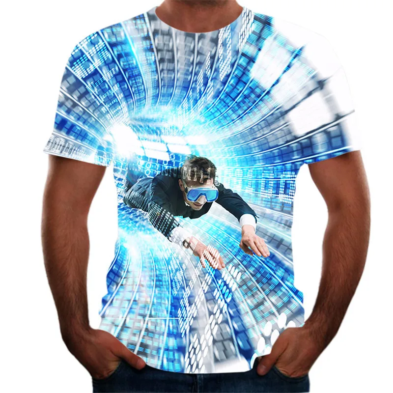 

2021 summer 3d printing boy and girl T-shirt 3D technology boy cosplay street clothing fashion short-sleeved breathable top