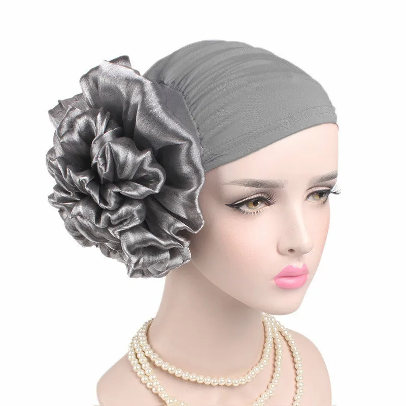 Женский тюрбан с большими цветами шапка мусульманский головной платок убор