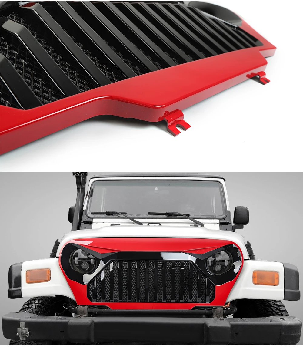 MOPAI автомобильные гоночные решетки для Jeep Wrangler TJ 1997-2006 ABS сетчатая Решетка Вставка сетчатая Крышка для Jeep TJ Wrangler аксессуары