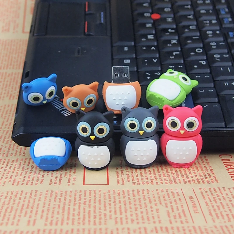 USB флеш накопитель Mini Owl цветной 2 0 реальная емкость 4 ГБ 8 16 32 64 флешка подарки