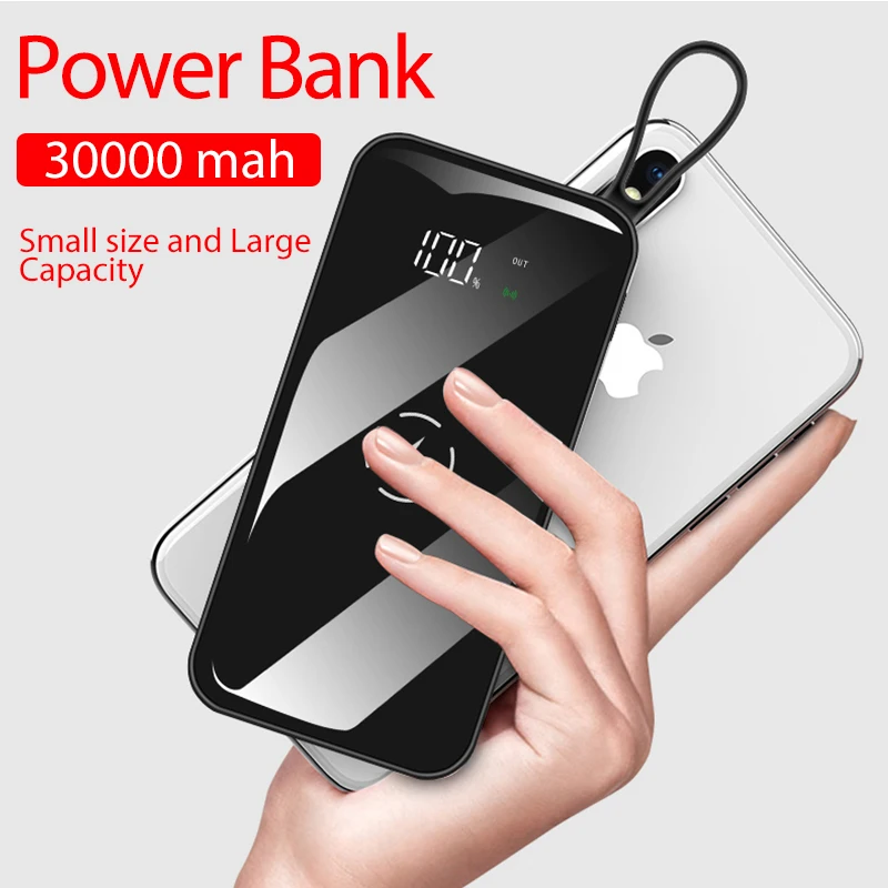 30000 MAh двойной USB беспроводной внешний аккумулятор водонепроницаемый полный
