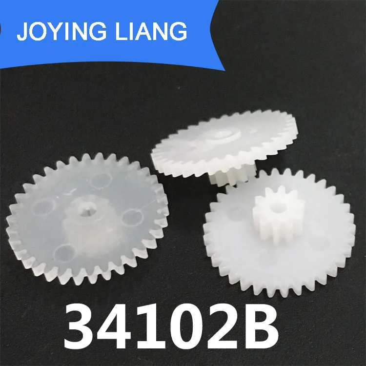 

34102A 34102B 34102.5B 0.5M Plastic Spur Gear OD 18mm 34 Teeth + 10 Teeth 2mm Tight Loose Fiting Steampunk Gears 10pcs/lot