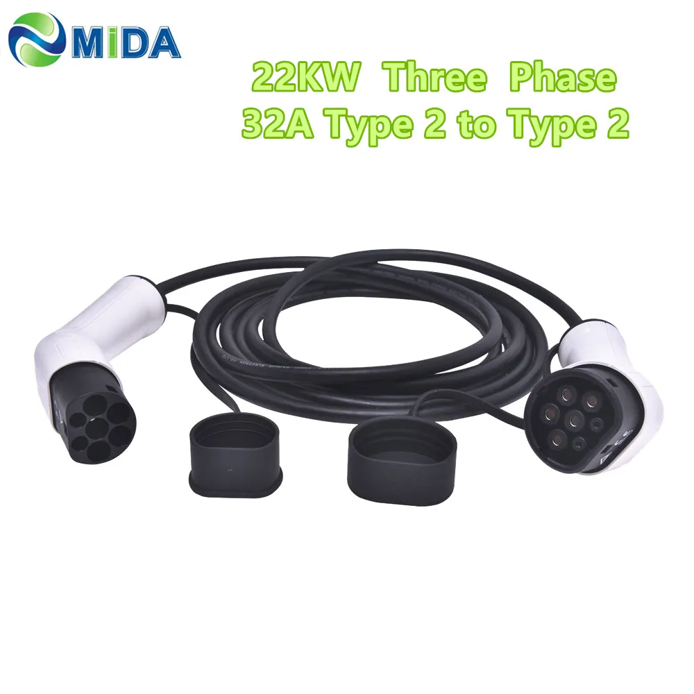 Трехфазное зарядное устройство для электромобилей 5 м 16 А/32 А тип 2 в Тип зарядный