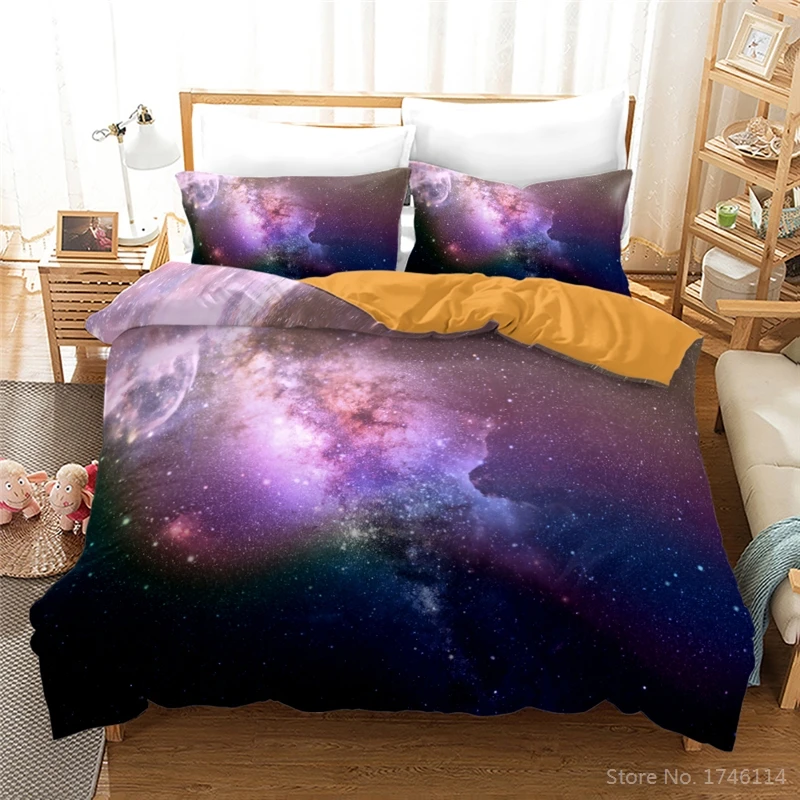 

Universe Outer Space Galaxy 3D Printed Bedding Set Duvet Cover with Pillowcase Bed Linens Home Textile Twin Full Queen King Size