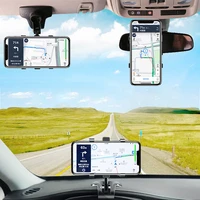 caseier car dashboard clip holder for mobile phone rotation rear view mirror sun visor stands for phone in car portable rotation