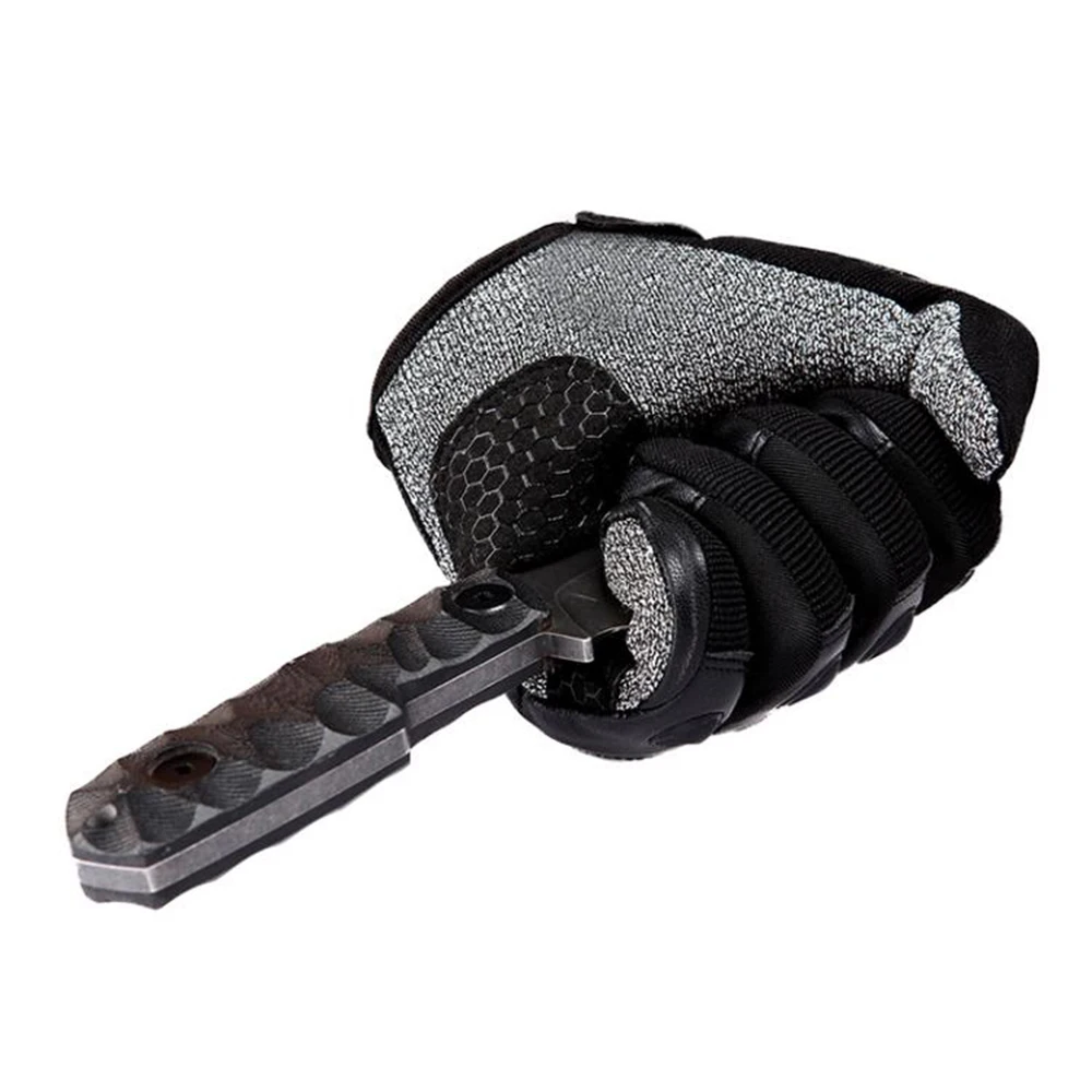 구매 고강도 5 단계 보호 안전 안티 컷 작업 장갑 야외 스포츠 남성 전술 전체 손가락 장갑 S2224