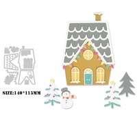 new metal christmas tree house winter cutting dies for 2021 scrapbooking card making snowman stencils