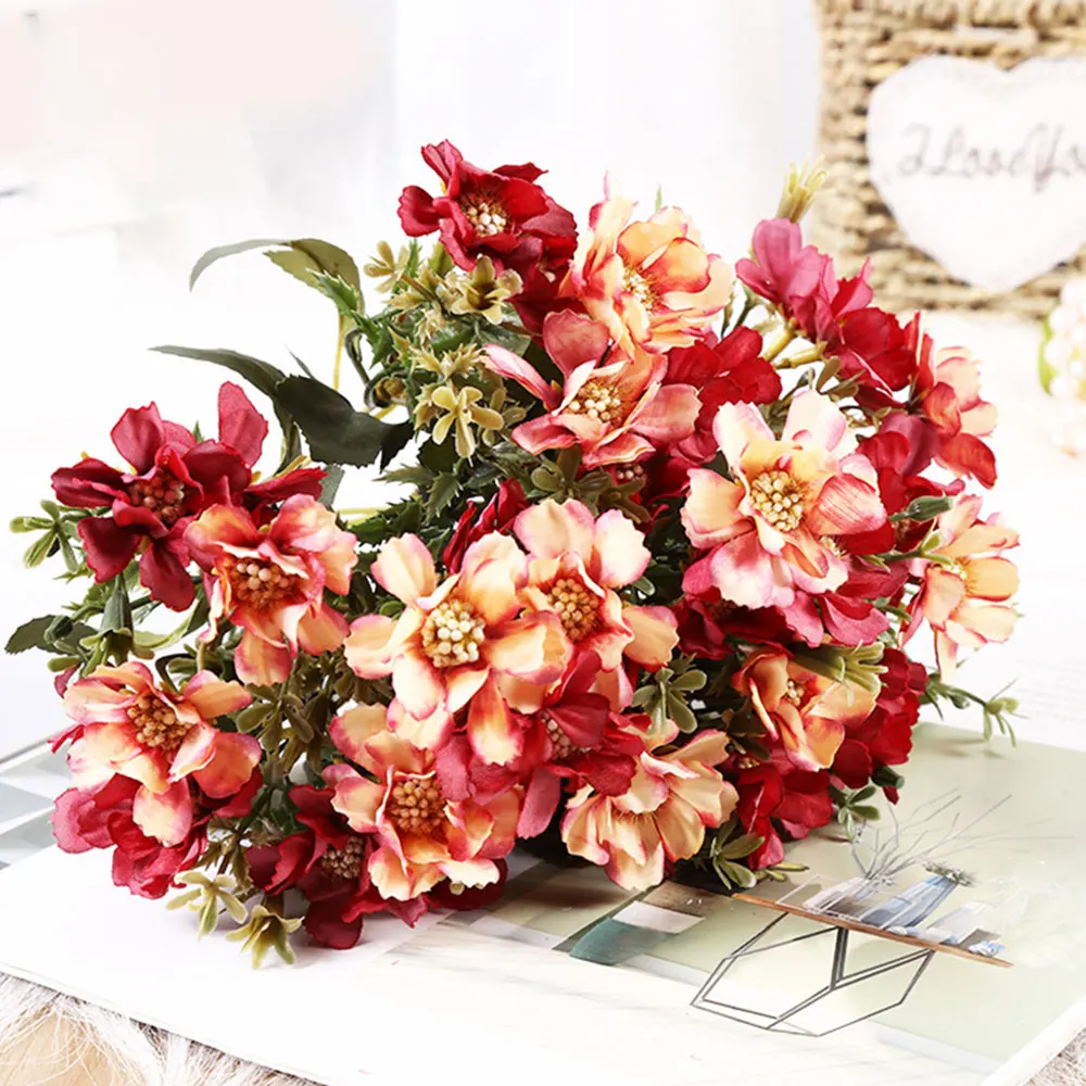 18 головок вишневых цветов Искусственные Красные винные цветы детское дыхание