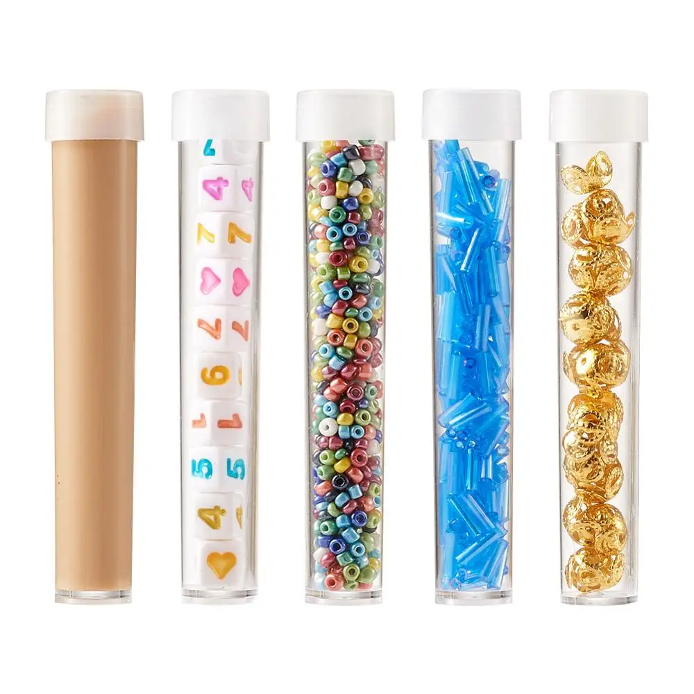 100Pcs Transparent Plastic Bead Containers Storage Bottle for Jewelry Small Component Organizer Jars Jewelry Packaging Display