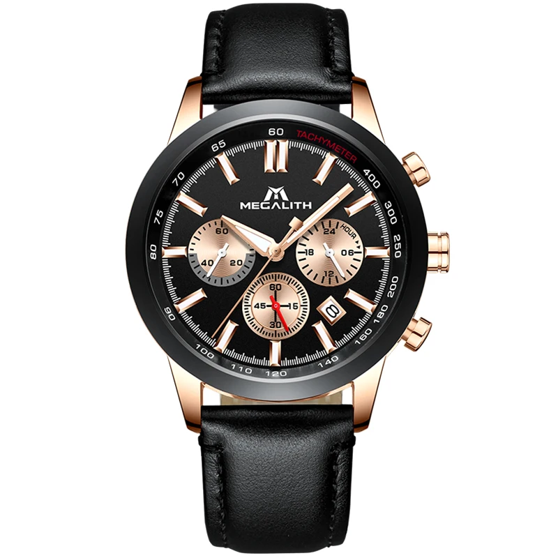 MEGALITH 15 99 $ часы мужские спортивные наручные с хронографом 2019 водонепроницаемые