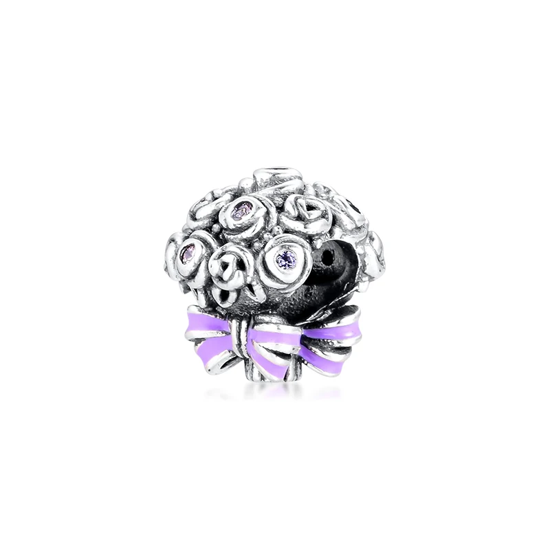 100% 925 Sterling Silver Celebration Bouquet Charm Fits Pandora Bracelet Beads for DIY Making Women Jewelry Party Gift | Украшения и
