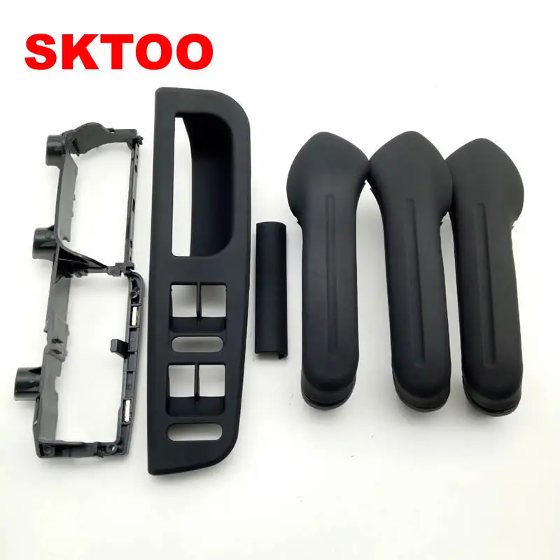 

SKTOO A Set 9PCS Black Inner Door Handle For Volkswagen Jetta Bora Golf 4 Interior Handle for VW Handle Inner Armrest+Base
