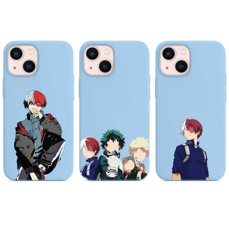 

My Hero Academia Phone Case for iphone 13 12 XS 11 pro max mini SE 2020 6 6s 7 8 plus X XR cases candy color purple funda
