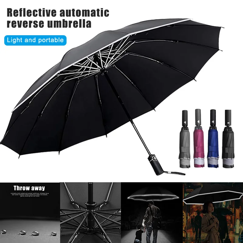 

Automatic Umbrella Reverse Folding Business Umbrellas Windproof Portable Rain&Sun Umbrella зонт зонт мужской paraguas QW
