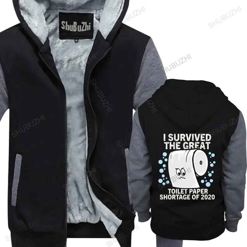 

new arrived men hoodies winter toilet paper shortage Panic buying Humorous The Great Toilet Paper Shortage cotton fleece jacket