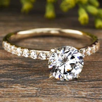 fashionable and exquisite diamond creative lady ring wedding love size 5 11