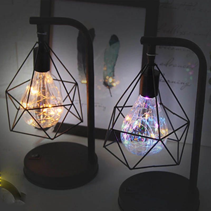 Креатив ваканье ретро железный минималистичный Диамант ламант|Настольные лампы|