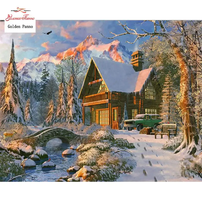 

5D Diamond Painting Landscape House Full Drill Square Cross Stitch New Winter Diamond Embroidery Craft Kit Wall Decor
