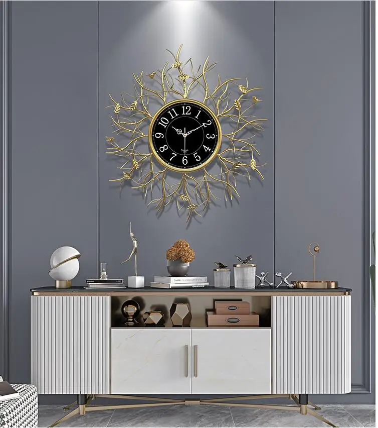 3D Wrought Iron Wall Clock Decoration Crafts Livingroom Home Mute Mural Ornaments Hotel Sticker Pendant | Дом и сад