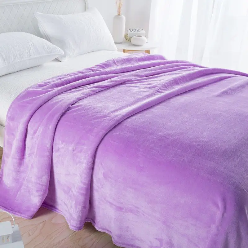

2020 Pure Color Coral Fleece Blanket New Warm Winter Sheet Bedspread Sofa Light Thin Mechanical Wash Flannel Blankets