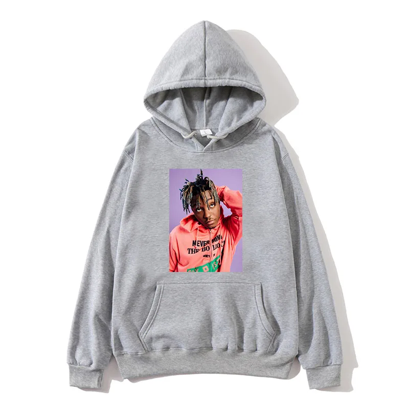 

Male Hip Hop Singer Respects Juice WRLD Letter Print Casual Hoodie Singer Fan Club Men's Streetwear Unisex Harajuku Sweatshirt