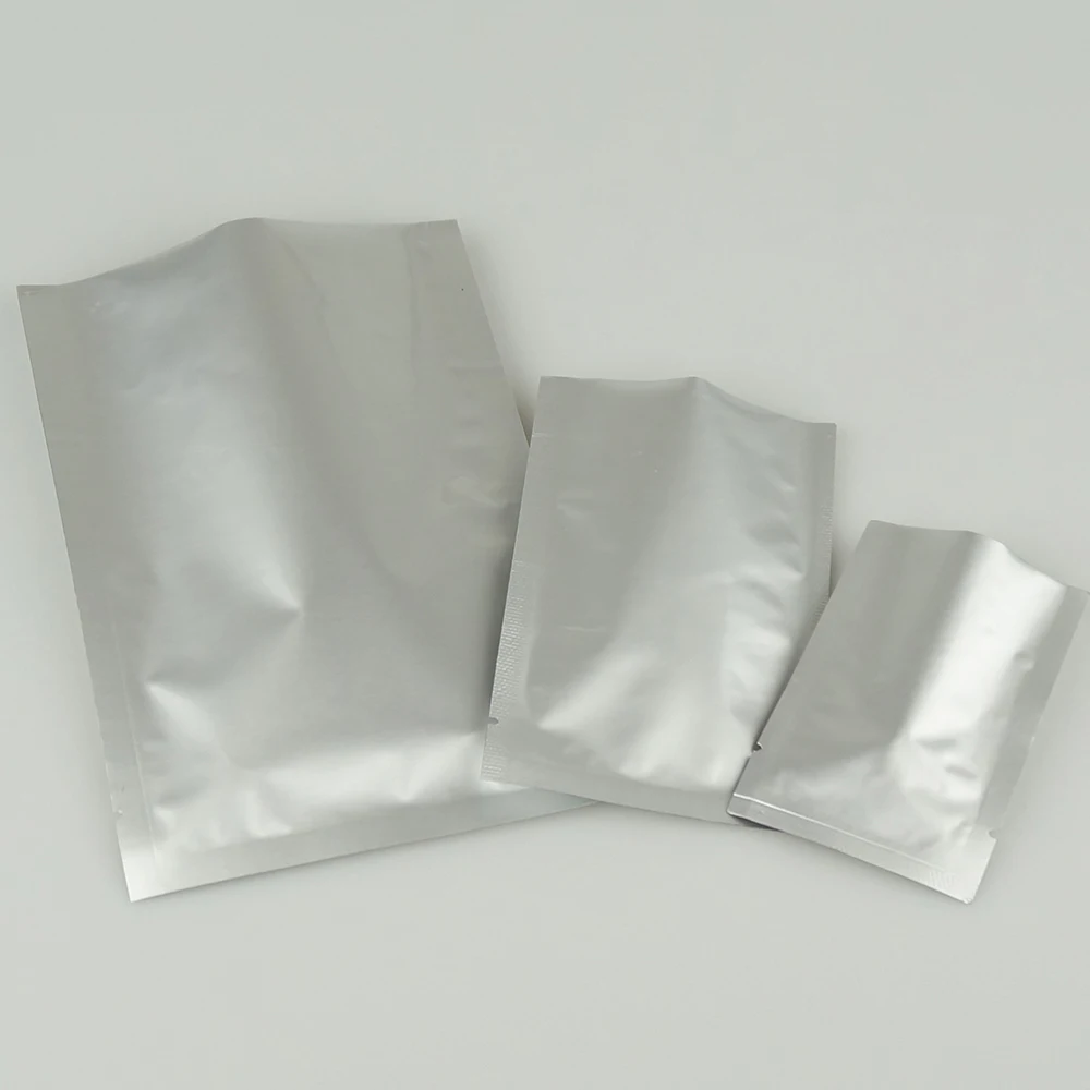 

15x22cm,100pcs X Pure aluminium bag-Silvery white flat pouch, purely aluminum mylar foil bags heat sealable Powder packing sack