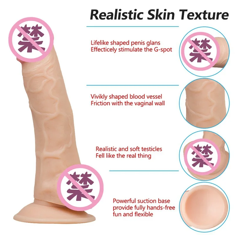Большой реалистичный фаллоимитатор гибкий пенис член вагинальная мастурбация
