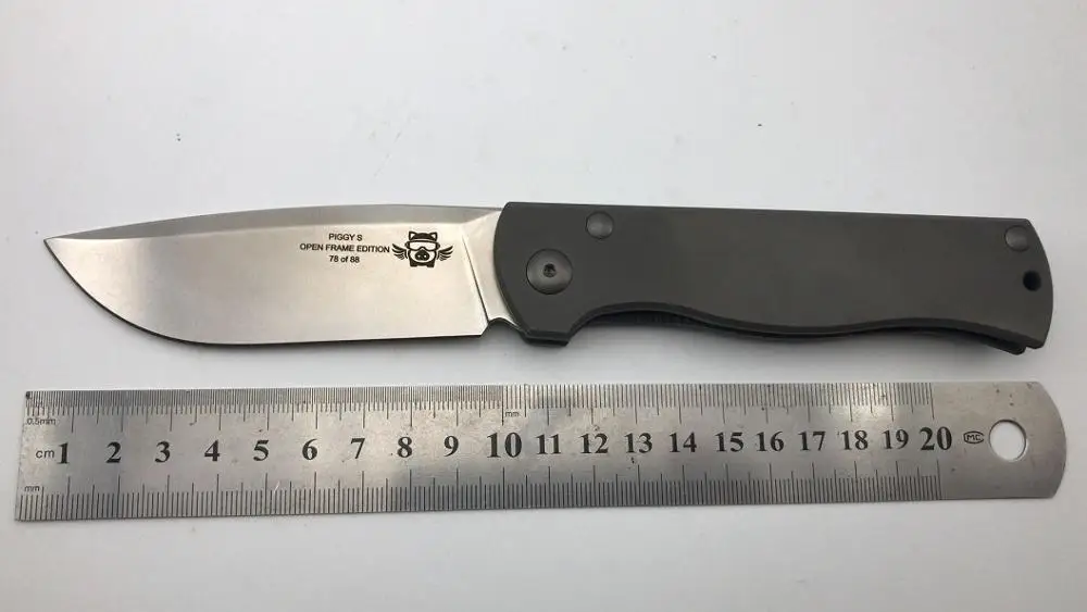 

New Mosquito Tactical PUPPY PIGGY Titanium M390 Blade Stonewashed Compact Camping Folding Knife Free Shipping