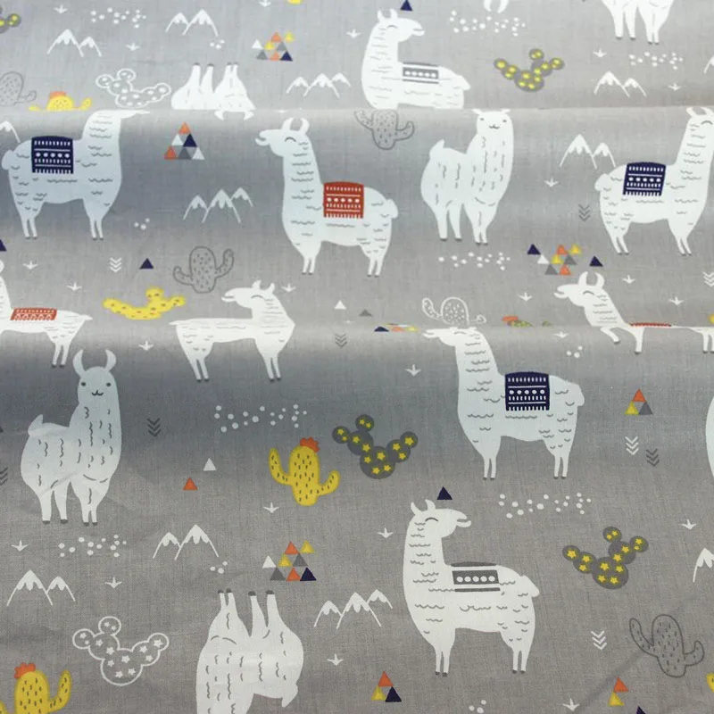 DIY саржевая хлопчатобумажная ткань с рисунком альпако искусственная для одеял