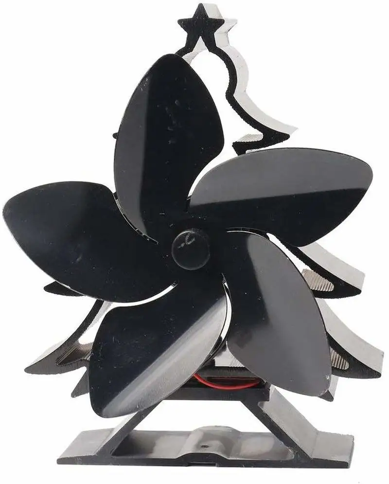 

New Fireplace Fan Christmas Tree Black High Temperature Cooling Fan Without Electricity Energy Saving Stoves Fan