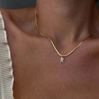 sipengjel fashion ins initial letter necklace for women gold snake chain choker alphabet neckalces friendship jewelry gift