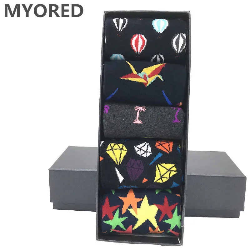

5 пар/партия, мужские длинные носки MYORED