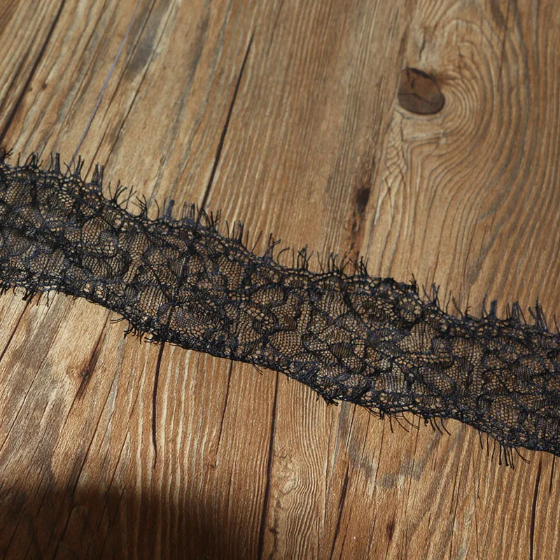 3 ярда ширина 10 см Высококачественная мода кружевная отделка с черными цветами