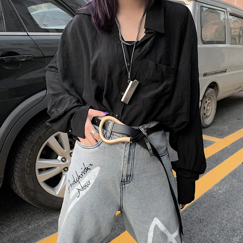 

Newest fashion soft faux leather belts personality big alloy buckle thin double layer waistbands shirt knotted belt long straps