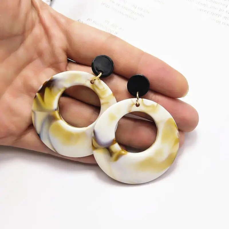 Женские богемные акриловые серьги-подвески HOOCAT большие эффектные