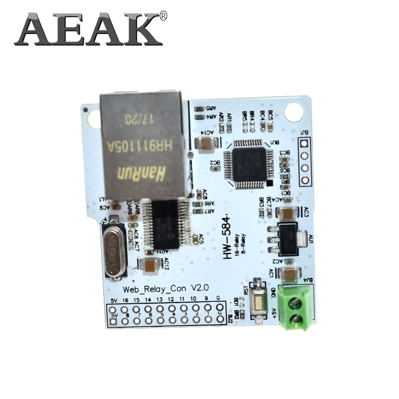 Сетевой релейный переключатель AEAK 28J60 W5100 RJ45 8 каналов 5 В модуль Интернет реле P2P