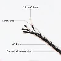 preffair 8cores ptfe silver occ wire 7n cable for hifi headphone earphone headset wire diy headphone upgrade cable