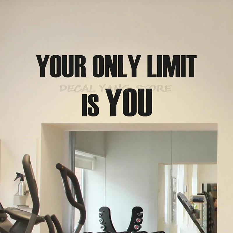 

Your Only Limit Is You Quote Wall Decals Fitness Wall Decal Gym Motivational Vinyl Sticker Decor Art Quote Poster 1585