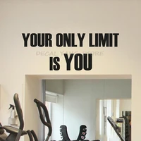 your only limit is you quote wall decals fitness wall decal gym motivational vinyl sticker decor art quote poster 1585