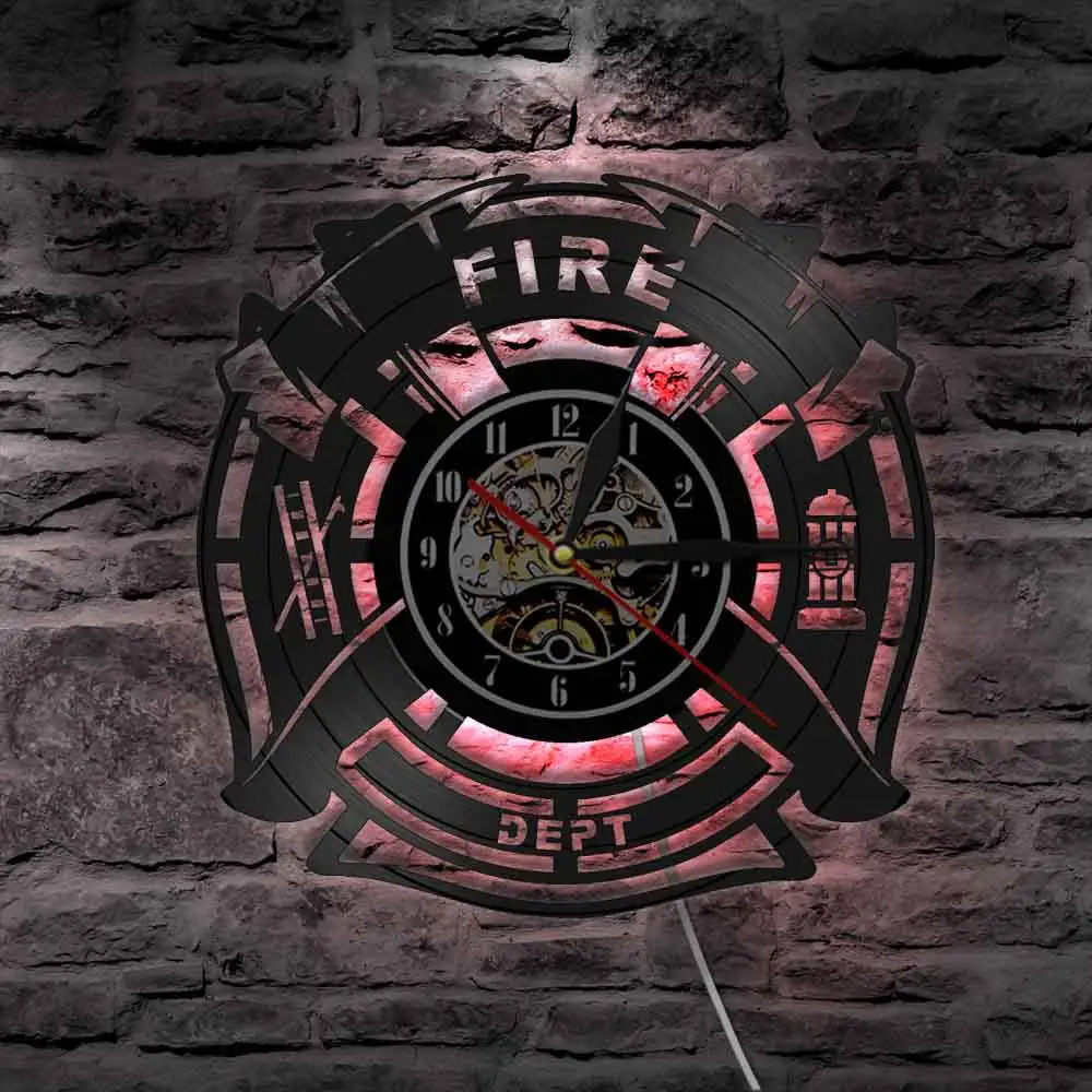 Пожарная станция декоративные настенные часы с виниловой пластиной пожарная
