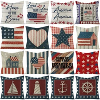 us national flag cushion covers retro stars stripes throw pillow cover for sofa bed home decorative anchor pillow case 45x45cm
