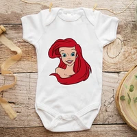 disney princess ariel comic toddler jumpsuit funny the little mermaid graphic baby bodysuits newborn romper infant clothes