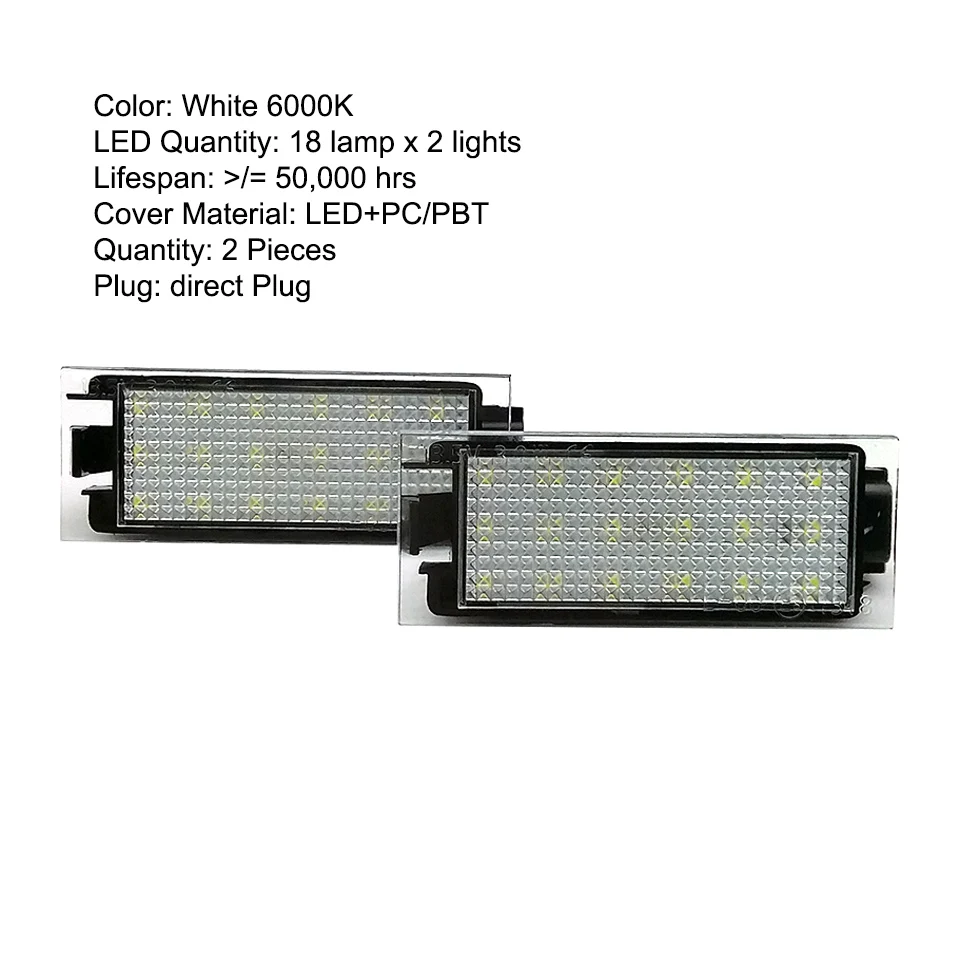 BAFIRE 2 шт. светильник номерного знака для автомобиля светодиодная лампа Renault Clio 3